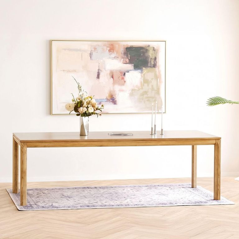 Bowen Oak Extending Dining Table - 220cm-320cm - 8-12 Seter - Natural and Dark Sand