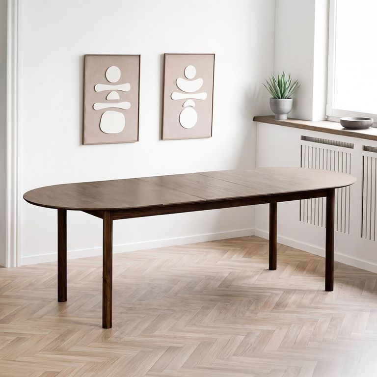Bundaberg Oak Extending Dining Table - 200cm-300cm - 8-12 Seater - Oval - Walnut