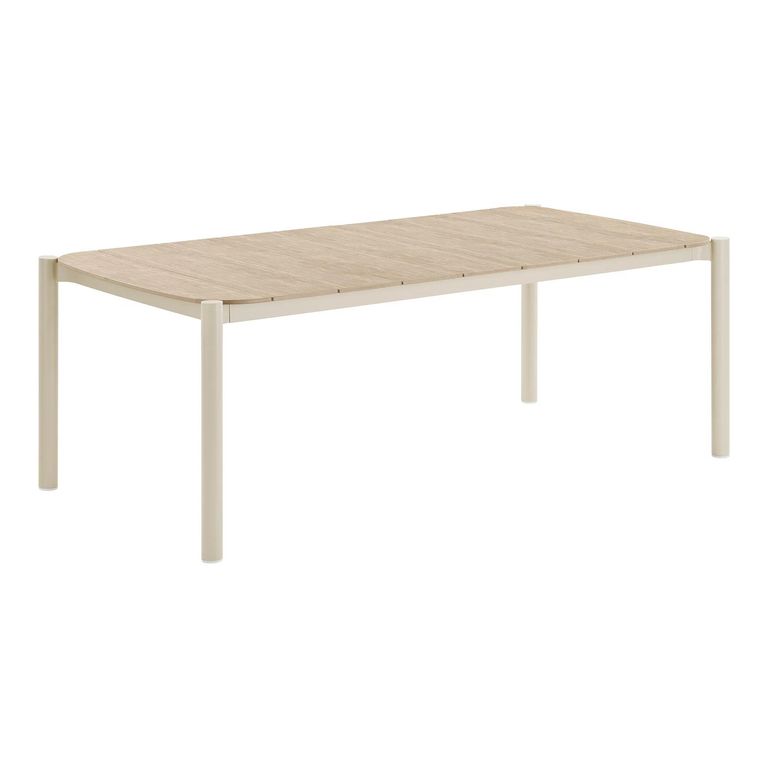 Abela Outdoor Dining Table - 200cm - 8 Seater - Sand and Natural - Wood and Aluminium