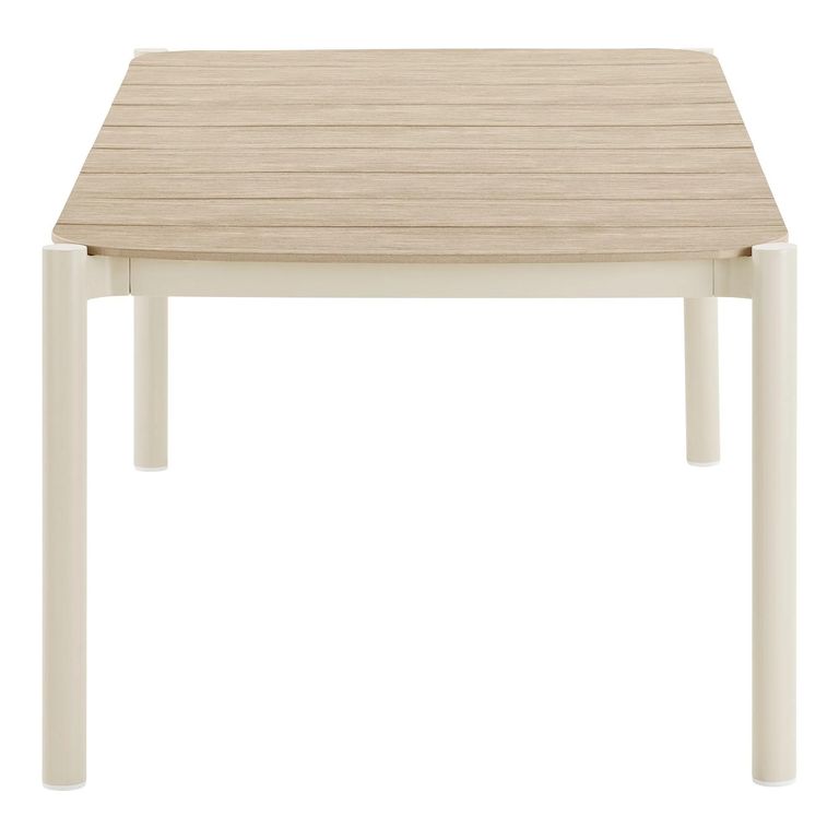 Abela Outdoor Dining Table - 200cm - 8 Seater - Sand and Natural - Wood and Aluminium
