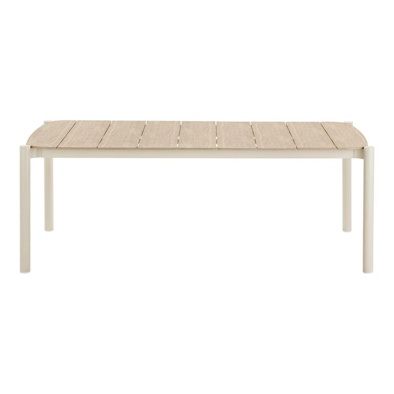 Abela Outdoor Dining Table - 200cm - 8 Seater - Sand and Natural - Wood and Aluminium