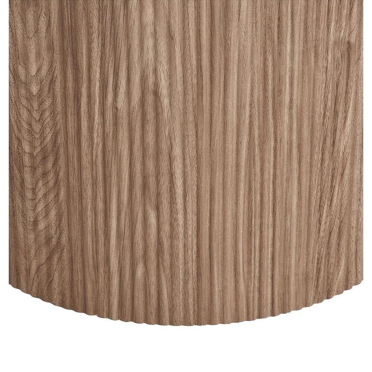 Athens Dining Table - 210cm - 8 Seater - Oval - White and Brown - Fluted Base - Ceramic and Wooden