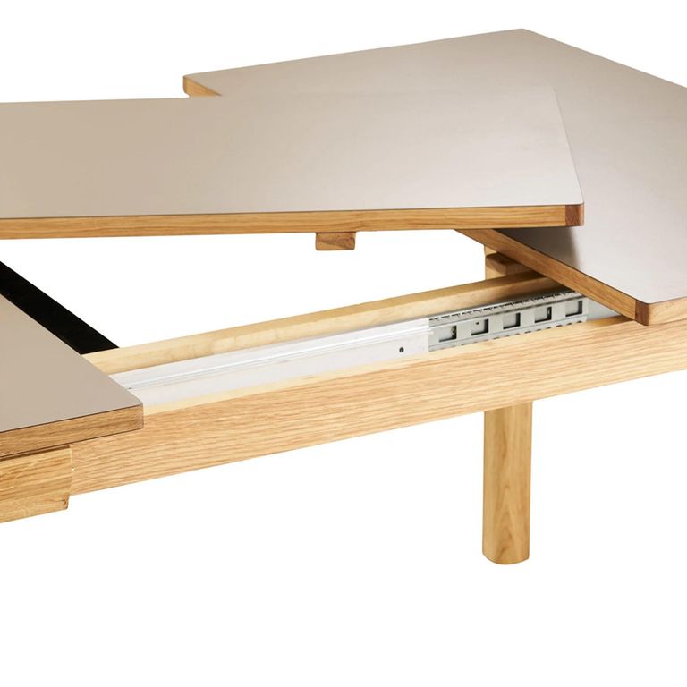Bowen Oak Extending Dining Table - 220cm-320cm - 8-12 Seter - Natural and Dark Sand