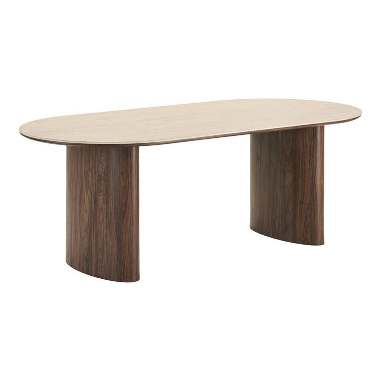 Delphi Dining Table - 210cm - 8 Seater - Oval - Dark Brown - Ceramic and Wooden