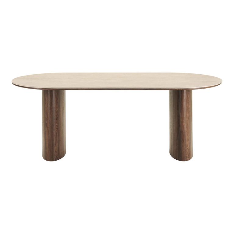 Delphi Dining Table - 210cm - 8 Seater - Oval - Dark Brown - Ceramic and Wooden