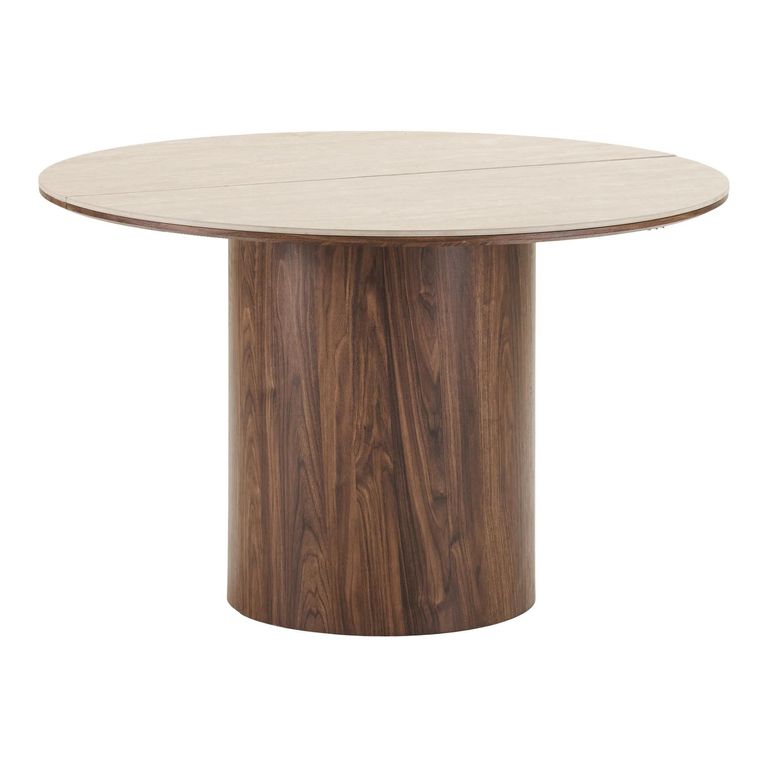 Delphi Extending Dining Table - 120cm-200cm - 4-8 Seater - Round - Dark Brown - Ceramic and Wooden