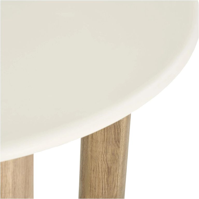 Fondi Dining Table - 120cm - 4 Seater - Round - White and Brown - Cement Look