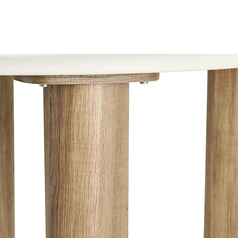 Fondi Dining Table - 120cm - 4 Seater - Round - White and Brown - Cement Look