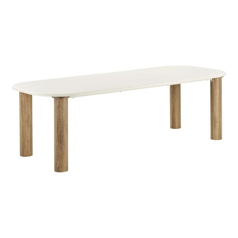 Fondi Dining Table - 240cm - 8 Seater - White and Brown - Cement Look