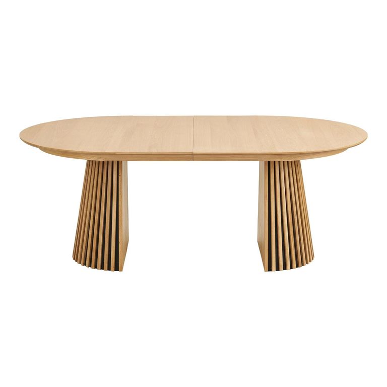 Osaka Oak Extending Dining Table - 200cm-300cm - 8-12 Seater - Oval - Slatted Base - Natural