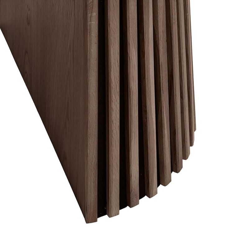 Osaka Oak Extending Dining Table - 200cm-300cm - 8-12 Seater - Oval - Slatted Base - Smoked