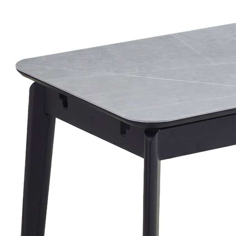 Turin Extending Dining Table - 130cm-160cm - 4-6 Seater - Grey and Black - Sintered Stone Top