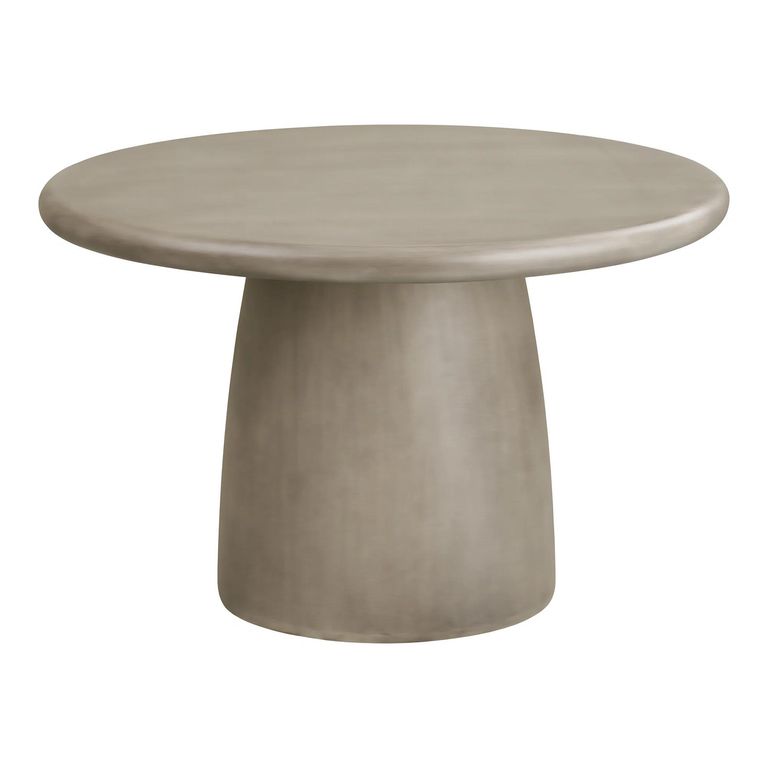 Bonnet Outdoor Dining Table - 120cm - 4 Seater - Round - Pedestal Base - Grey - Fiberglass