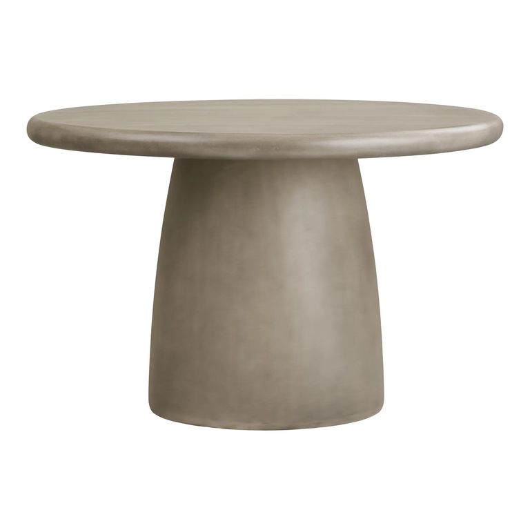 Bonnet Outdoor Dining Table - 120cm - 4 Seater - Round - Pedestal Base - Grey - Fiberglass