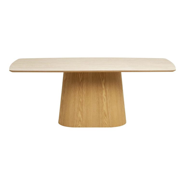 Noli Dining Table - 200cm - 8 Seater - Pedestal Base - Natural - Ceramic and Wooden
