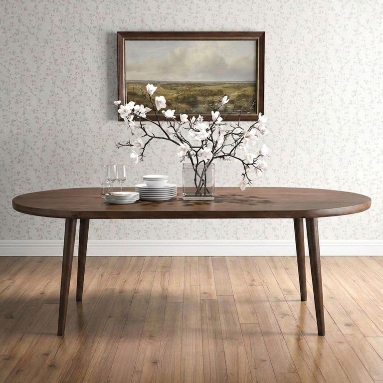Beaunan Dining Table - 240cm - 8 Seater - Oval - Tapered Legs - Warm Brown - Mango Wood