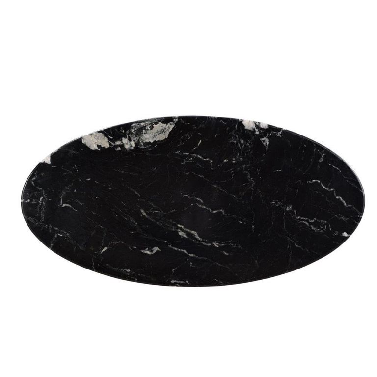 Dining Table - 180cm - 6 Seater - Oval - Spider Legs - Black - Marble