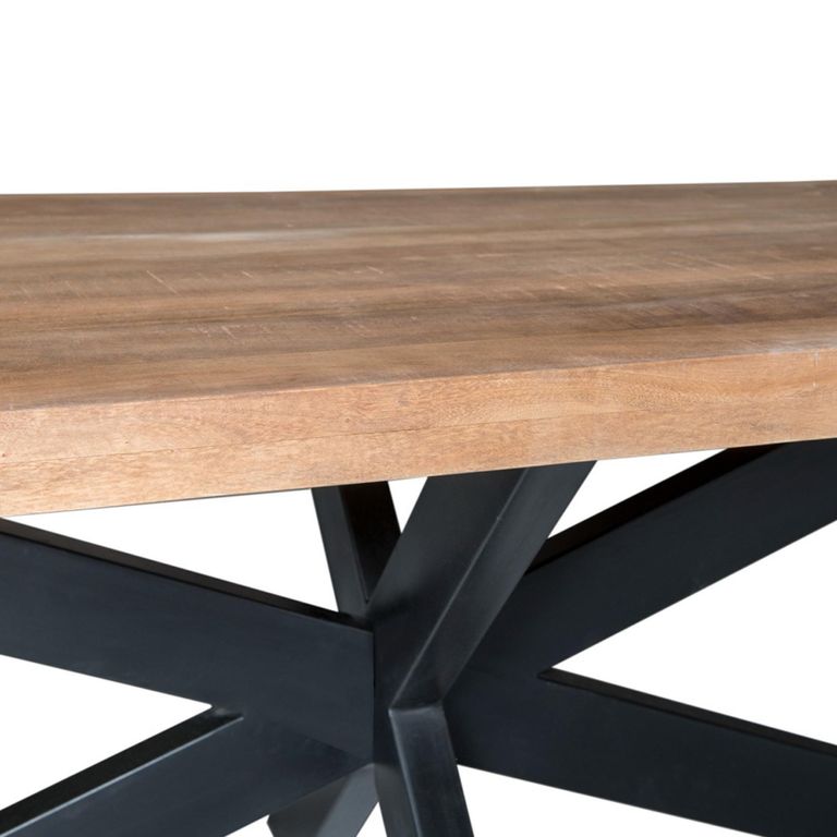 Sturdy Dining Table - 160cm - 6 Seater - Spider Legs - Natural - Mango Wood