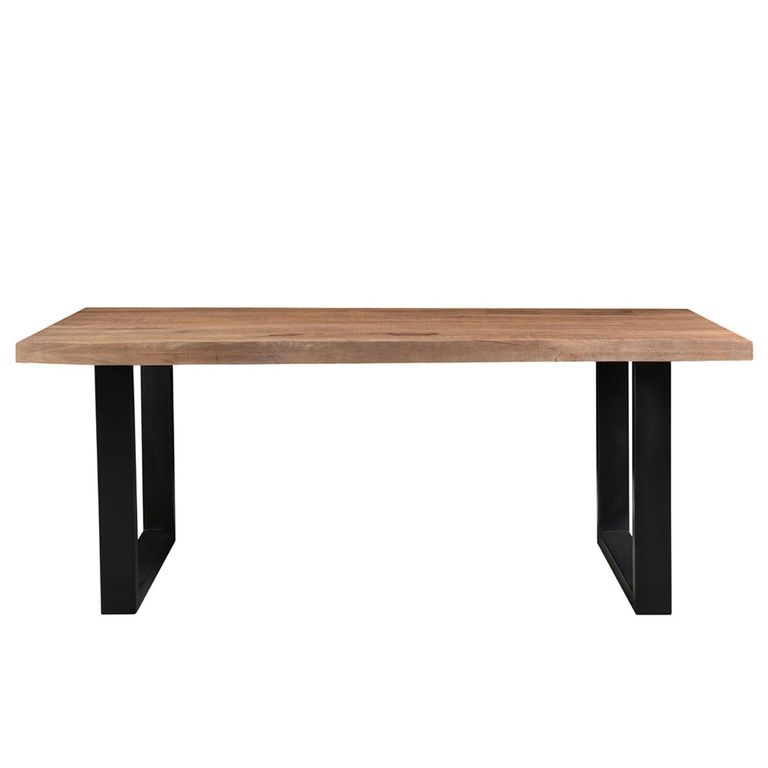 Sturdy Dining Table - 160cm - 6 Seater - U Legs - Natural - Mango Wood