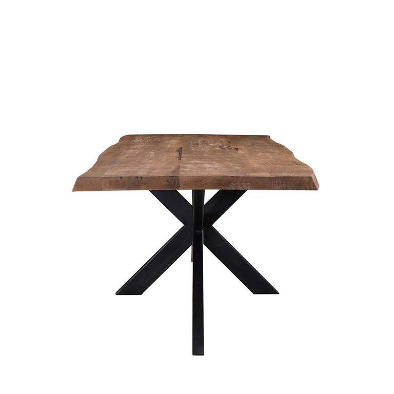 Sturdy Dining Table - 180cm - 6 Seater - Live Edge - Spider Legs - Natural - Mango Wood