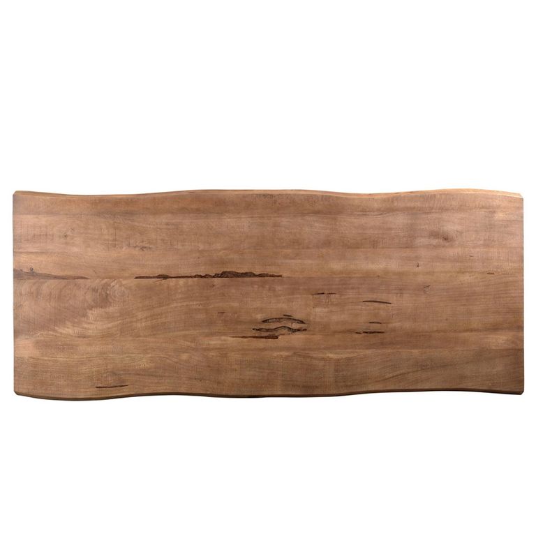 Sturdy Dining Table - 180cm - 6 Seater - Live Edge - Spider Legs - Natural - Mango Wood