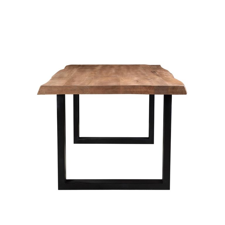 Sturdy Dining Table - 180cm - 6 Seater - Live Edge - U Legs - Natural - Mango Wood