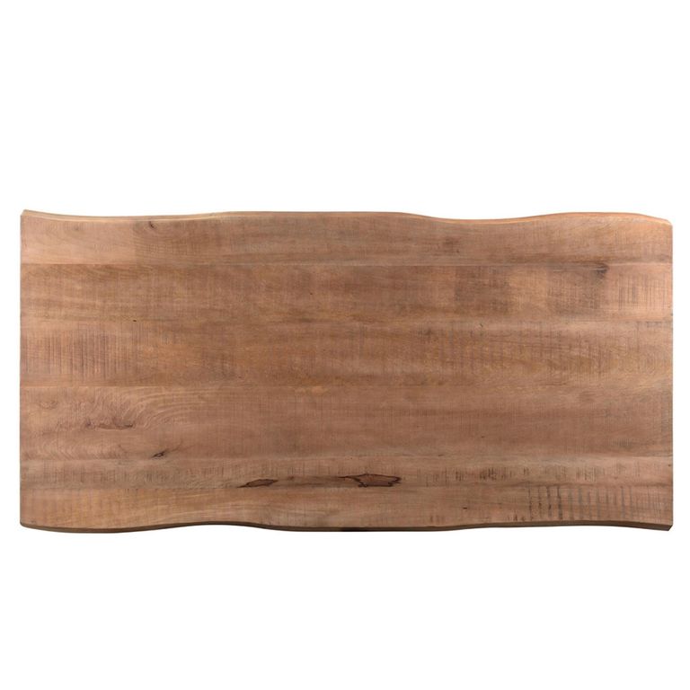 Sturdy Dining Table - 180cm - 6 Seater - Live Edge - U Legs - Natural - Mango Wood