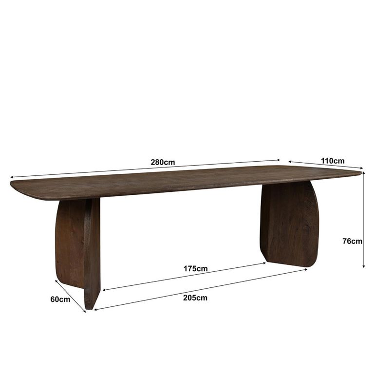 Trevor Dining Table - 280cm - 10 Seater - Malta - Mango Wood