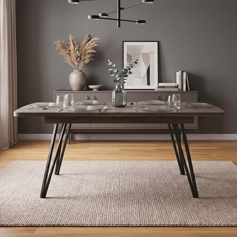 Birkdale Extending Dining Table - 140cm-180cm - 4-6 Seater - Dark Wood