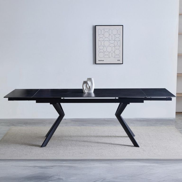 Valantino Extending Dining Table - 160cm-240cm - 6-10 Seater - Dark Grey - Sintered Stone