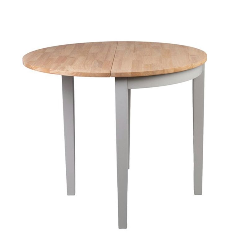 Altona Half Moon Extending Dining Table - 45cm-90cm - 2-4 Seater - Grey - Oak Top