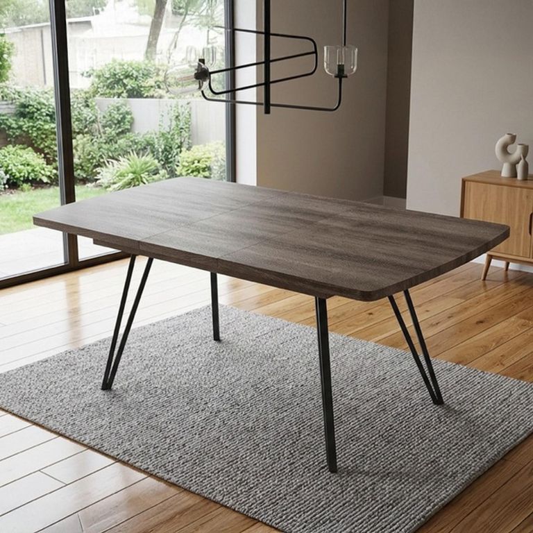 Birkdale Extending Dining Table - 140cm-180cm - 4-6 Seater - Dark Wood