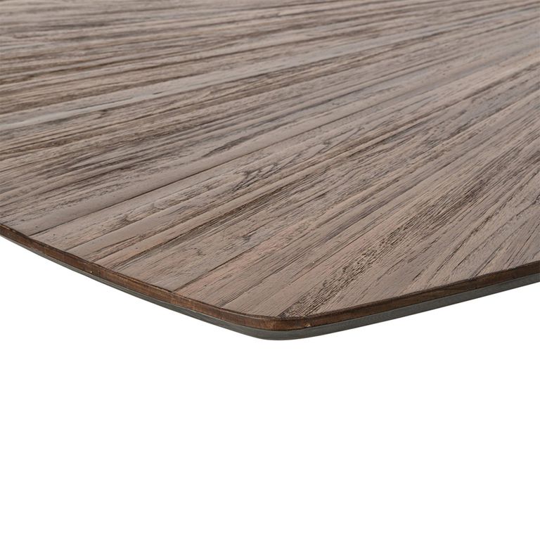 Ray Dining Table - 200cm - 8 Seater - Starburst - Star Base - Dark Brown and Black - Recycled Wood