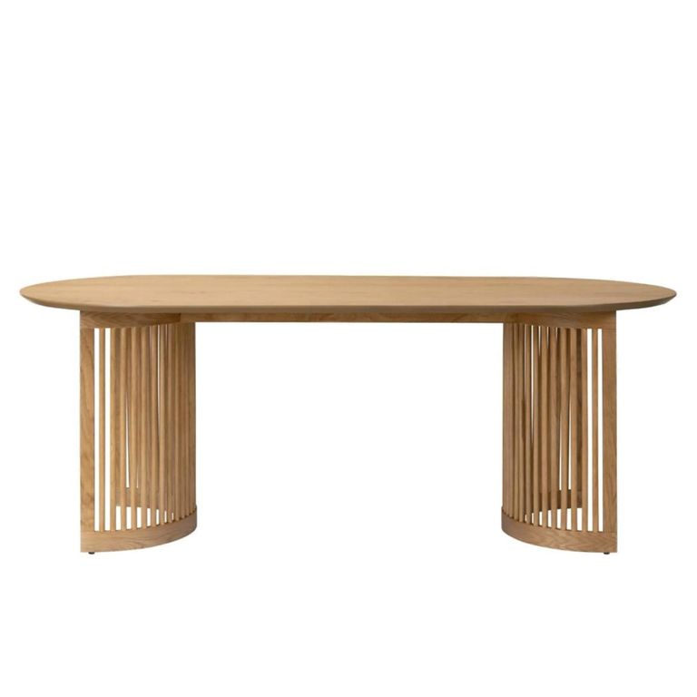 Clearance - Soho Dining Table - Oval - Slatted Base - 8 Seater - 200cm - Oak - FSS17482