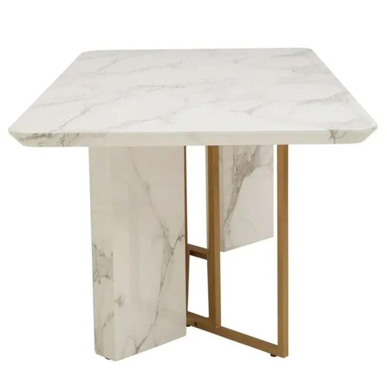 Clearance - Vieste Dining Table - 8 Seater - 200cm - White - Marble - FSS16605