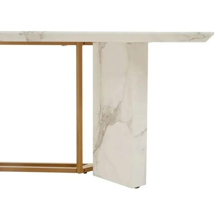 Clearance - Vieste Dining Table - 8 Seater - 200cm - White - Marble - FSS16605