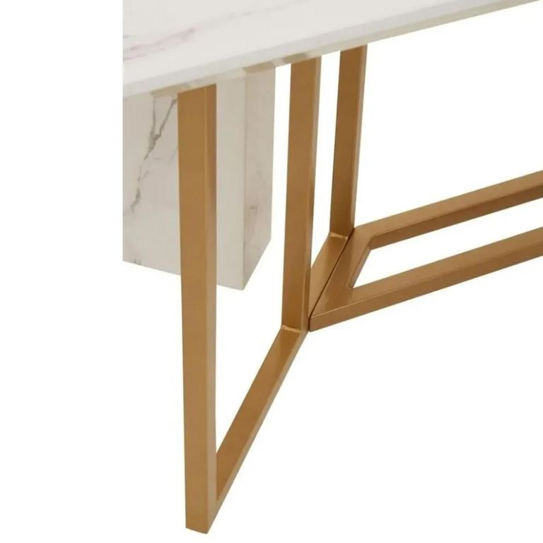 Clearance - Vieste Dining Table - 8 Seater - 200cm - White - Marble - FSS16605