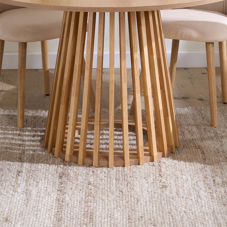 Kylo Oak Dining Table - 120cm - 4 Seater - Round - Slatted Base