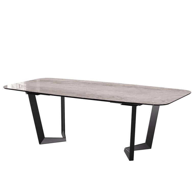 Krystal Italian Dining Table - 200cm - 8 Seater - Net Base - Ceramic and Metal