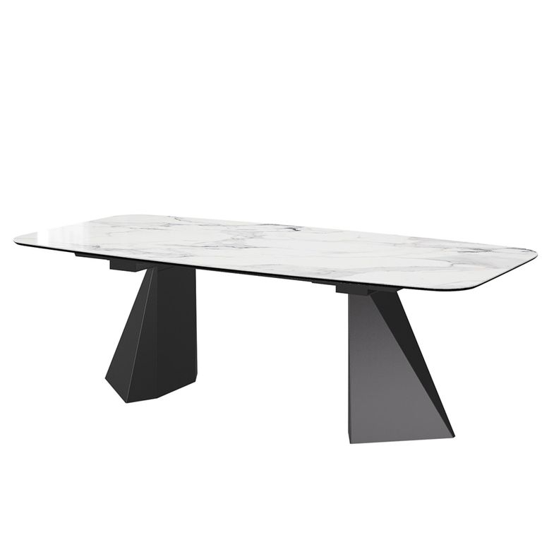 Krystal Italian Dining Table - 200cm - 8 Seater - Tent Base - Ceramic and Metal