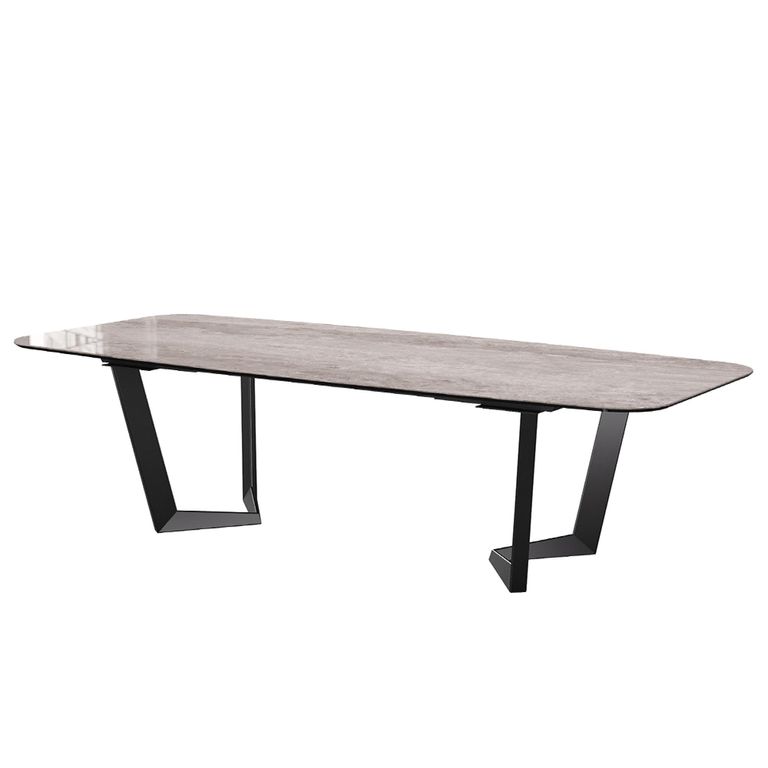 Krystal Italian Dining Table - 240cm - 10 Seater - Net Base - Ceramic and Metal