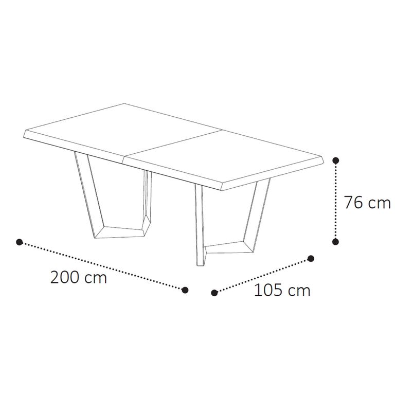 Krystal Italian Extending Dining Table - 200cm-300cm - 8-12 Seater - Net Base - Medblue Birch Gloss - Wooden and Metal