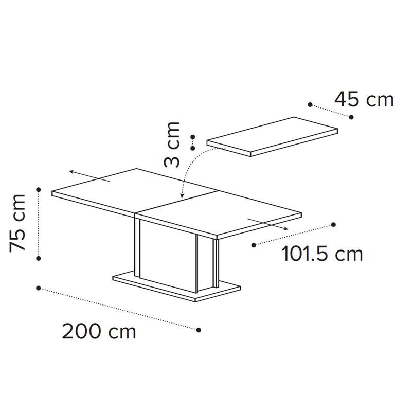 Volare Italian Extending Dining Table - 200cm-290cm - 8-12 Seater - Pedestal - Venetian Grey
