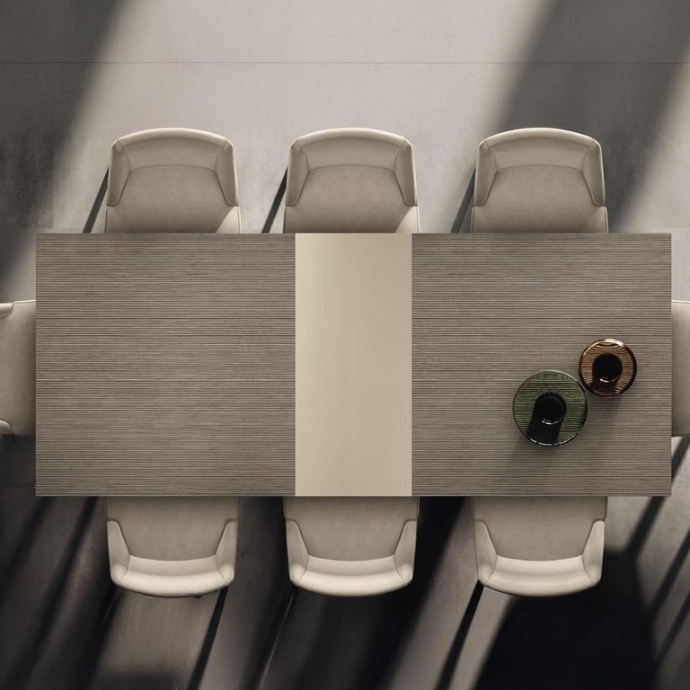 Prestige Italian Extending Dining Table - 160cm-250cm - 6-10 Seater - Urban Velvet and Rich Tobacco
