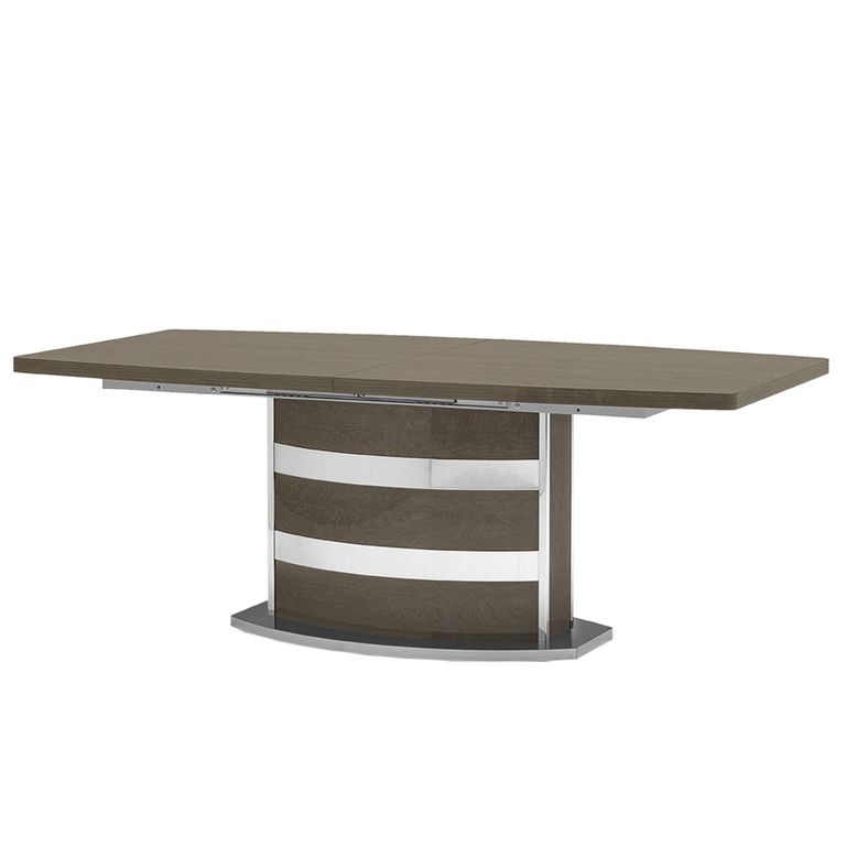 Platinum Italian Butterfly Extending Dining Table - 160cm-205cm - 6-8 Seater - Pedestal Base - Silver Birch