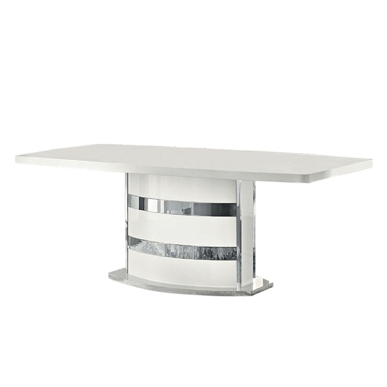 Roma Italian Butterfly Extending Dining Table - 200cm-245cm - 8-10 Seater - Pedestal Base - White