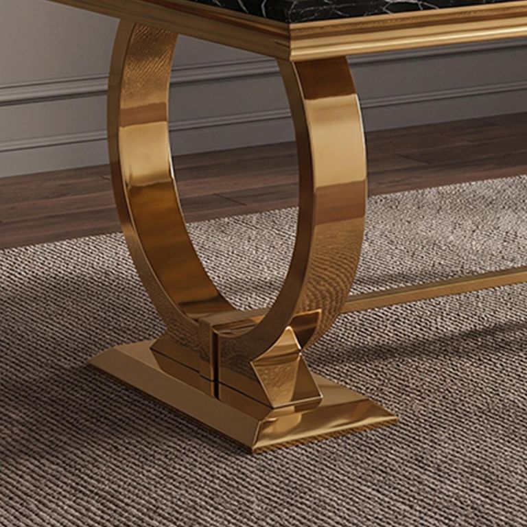 Glacier Dining Table - 180cm - 6 Seater - Black Marble & Gold
