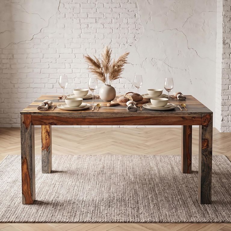 Cube Goa Petite Dining Table - 135cm - 4 Seater - Rustic Sheesham
