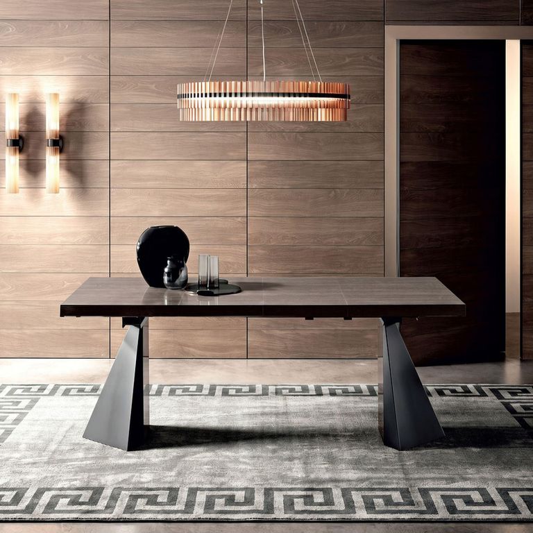 Elite Italian Extending Dining Table - 140cm-240cm - 6-10 Seater - Tent Base - Silver Birch