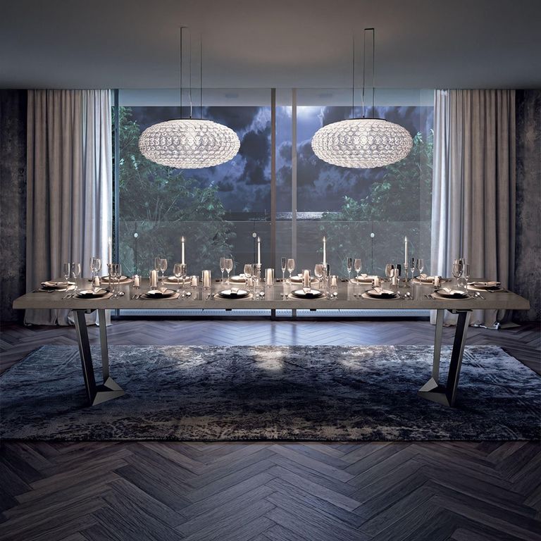 Elite Italian Extending Dining Table - 200cm-300cm - 8-12 Seater - Net Base - Silver Birch